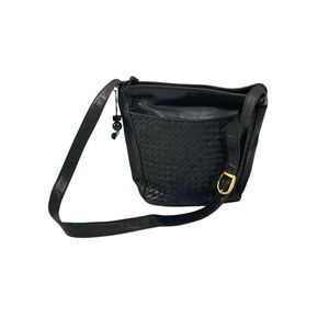 Vintage Ganson Chic Black Woven Crossbody Bag